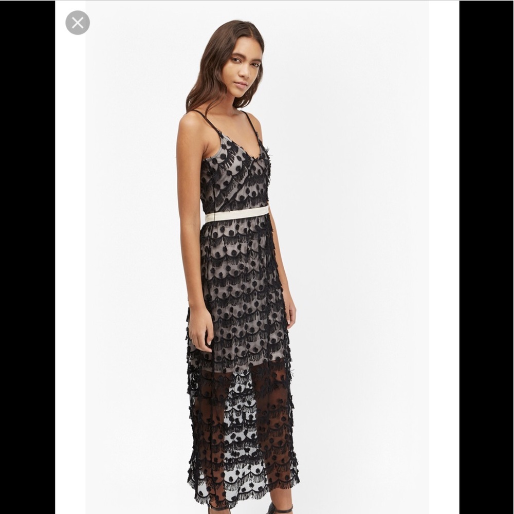 NWT. French connection tassel textured maxi dress.